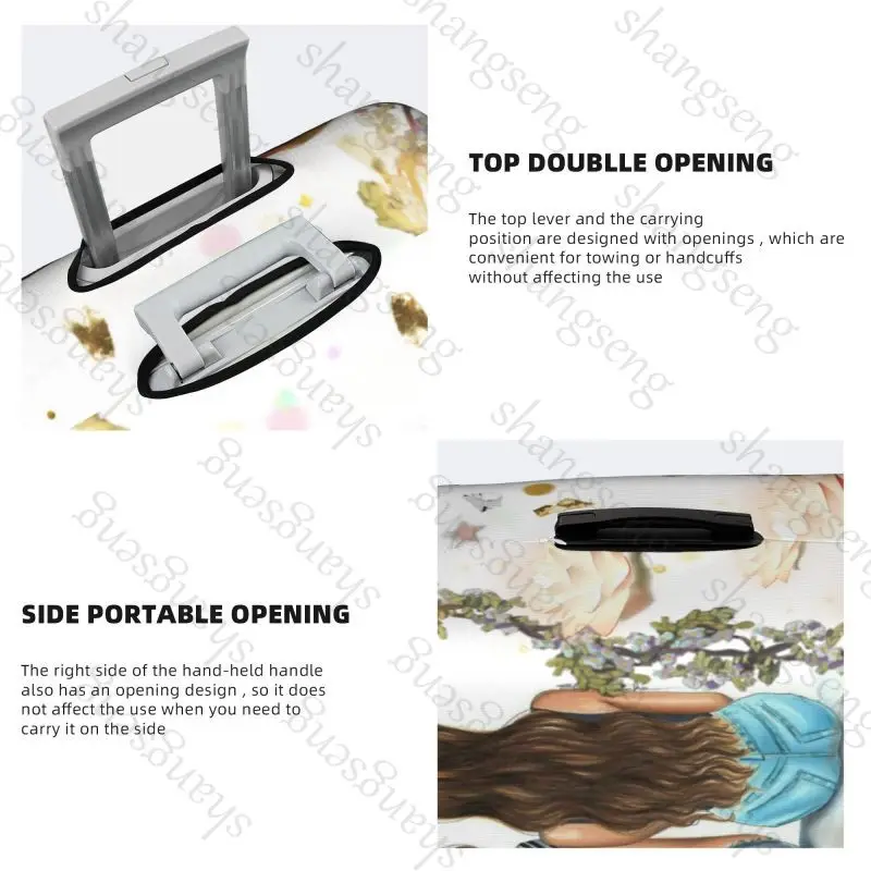 حقيبة واقية لحقيبة السفر للأخوات البنات اللطيفة، غطاء حماية مرن، غطاء أمتعة قابل للغسل، 18-32 بوصة #3