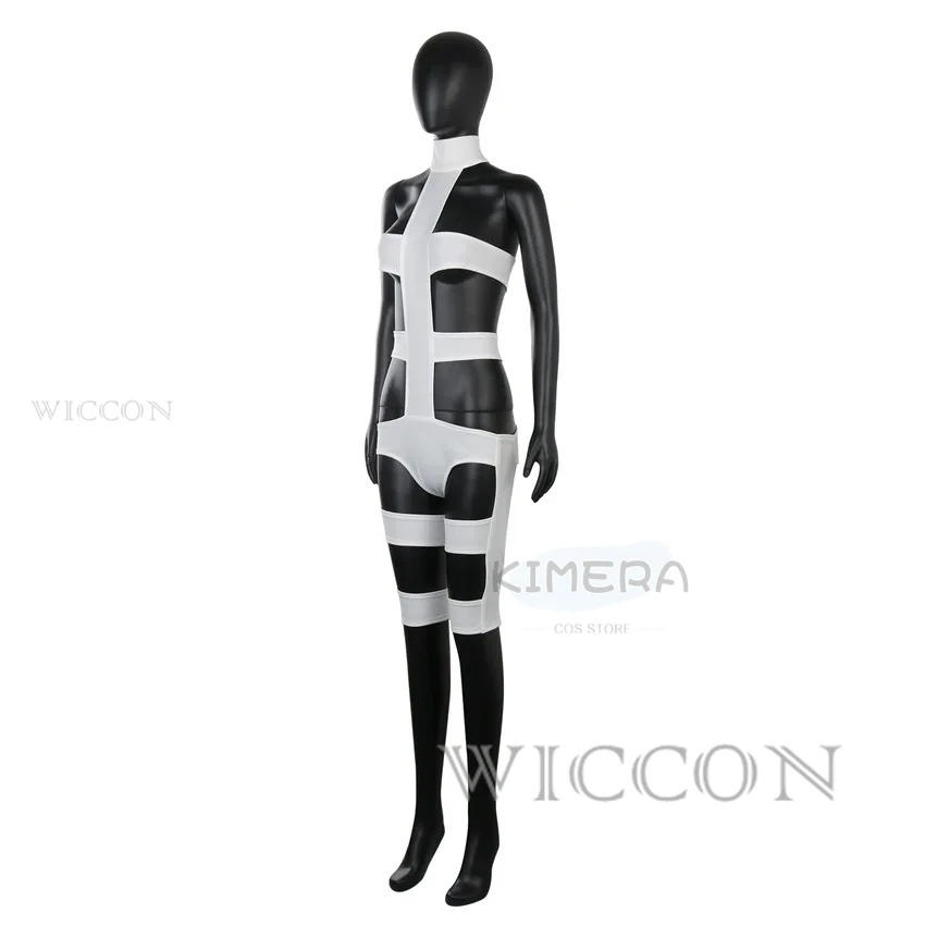 The Fifthy Element Leeloo Cosplay Jumpsuits Sexy Ladies White Bodysuit Woman Strapless Lanyard Tights For Halloween Night Club