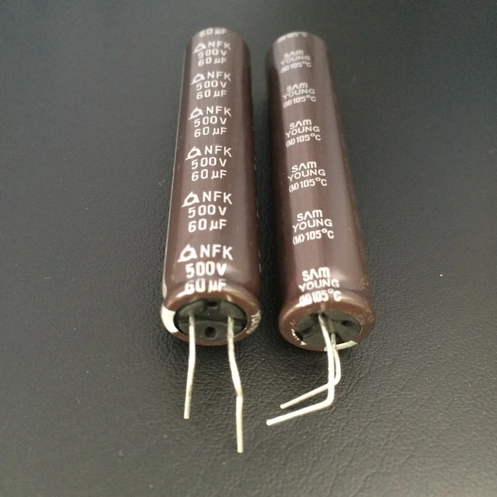 5pcs 60uF 500V SAMYOUNG NFK series 12.5x60mm 500V60uF Aluminum Electrolytic Capacitors