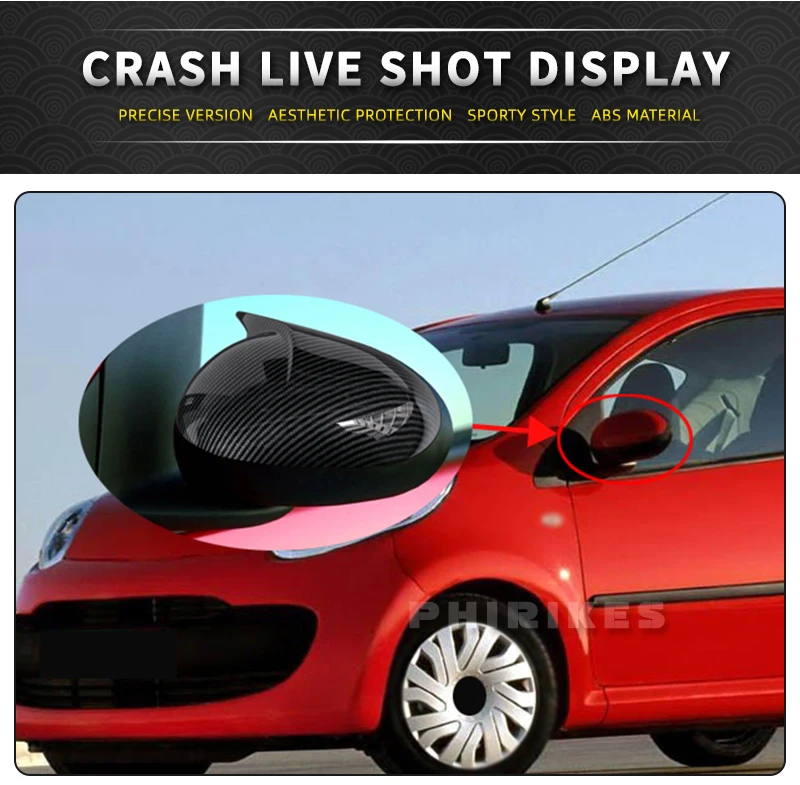 Rückspiegelabdeckungen für Peugeot 107 Toyota Aygo 107CC Citroen C1 2005 2006 2007 2008 2009 2010 2011 2012 2013 2014. – Detail 10