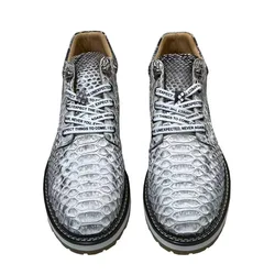 BATMO 2024 new arrival Fashion Snake skin causal shoes men,male Genuine leather sneakers pdd475