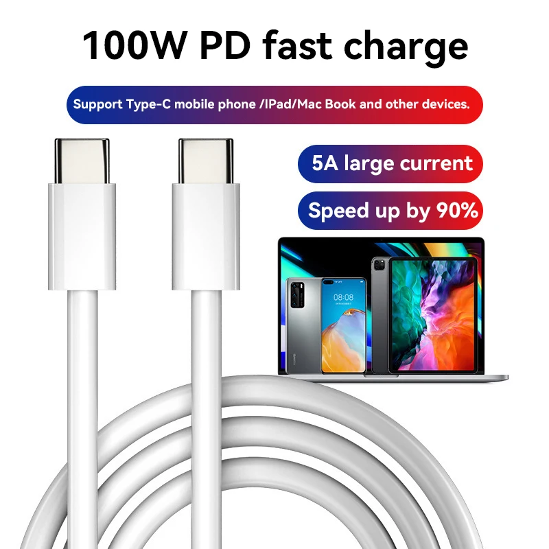 New100W 60W Data Line Type C To Type C PD USB C To USB TypeC Cable Fast Charge Data Cable For Huawei Samsung Xiaomi Macbook IPad