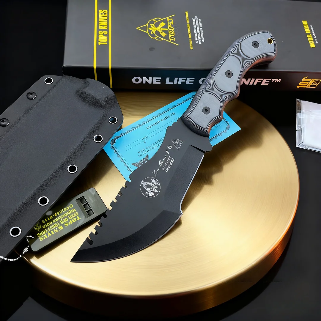 

TOPS- Tracker, Jungle Obstacle Removal Knife, Field Exploration Logging Knife, Camping and Mountaineering Emergency tool