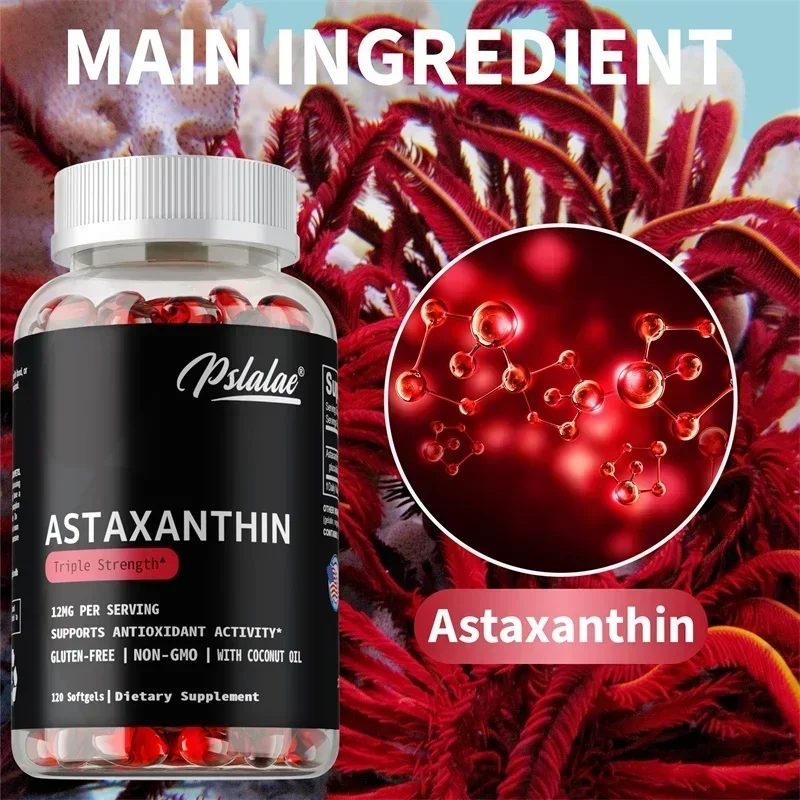 

Astaxanthin - Powerful Antioxidant That Supports Eye Health, Joint Health, Internal Circulation, and Increased Energy Vegan