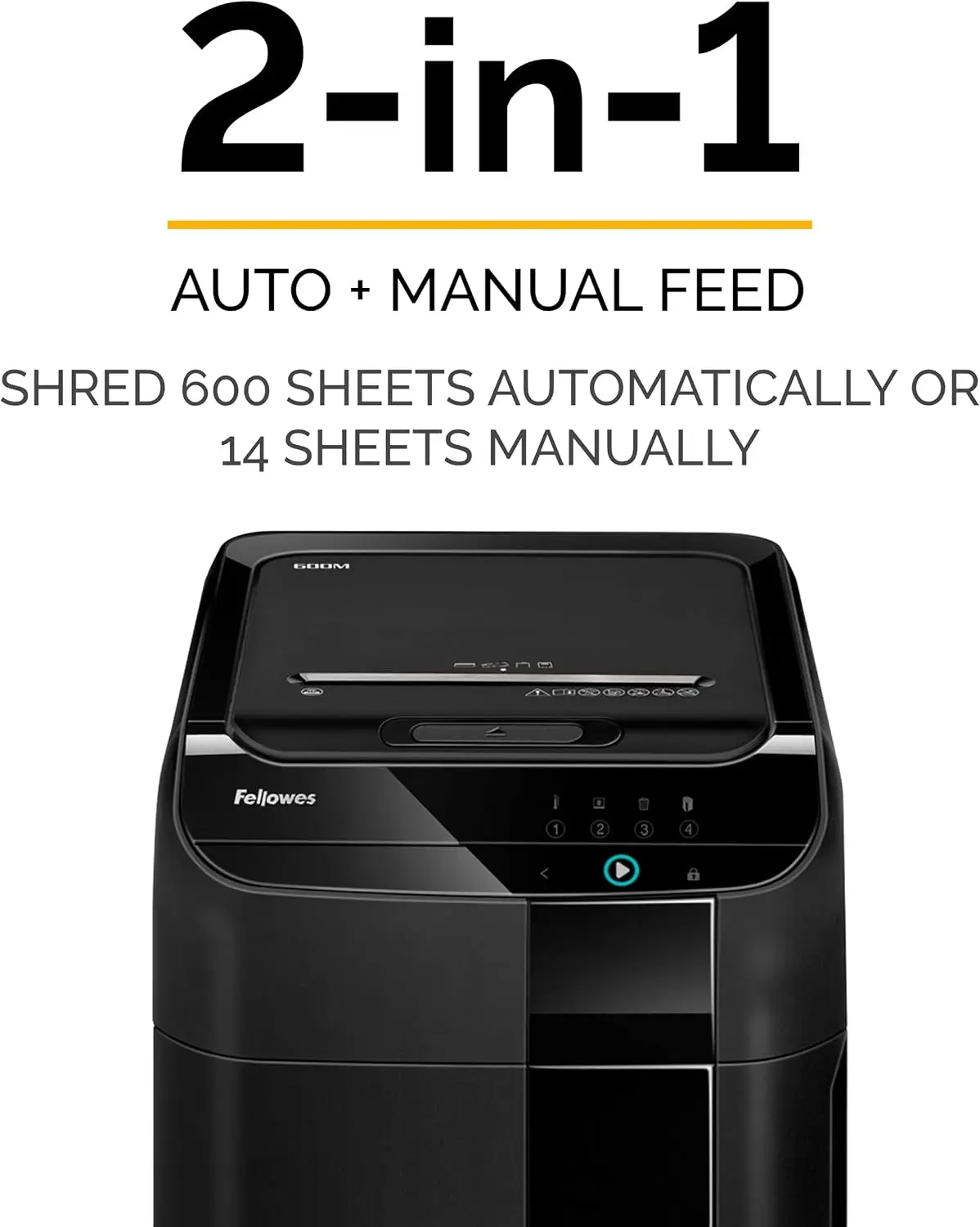 Commercial Heavy-Duty 2-in-1 Auto-Feed Paper Shredder with Micro-Cut, Black