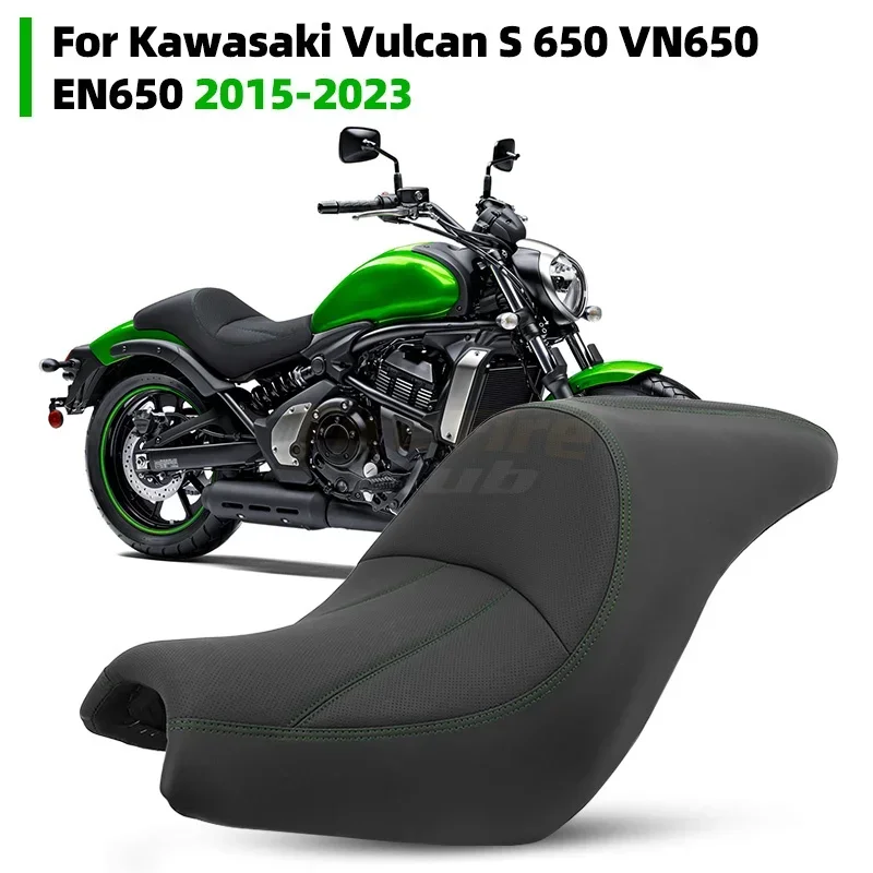 Motorcycle Black Two-Up Driver Passenger Seat Front Rear Seat Cushions For Kawasaki Vulcan S650 VN650 EN650 2015-2023