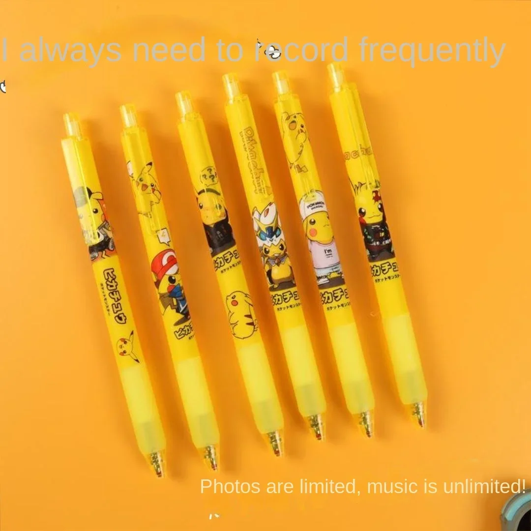 Pokemon press pen ins high-looking Pikachu press pen cute anime gel pen quick-drying 0.5 black student stationery pen one piece