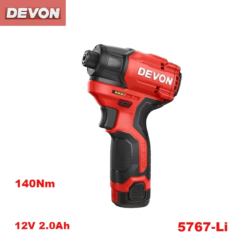 Электрическая дрель DEVON 5767 отвертка Ударная дрель 12 В литиевая батарея беспроводные электроинструменты