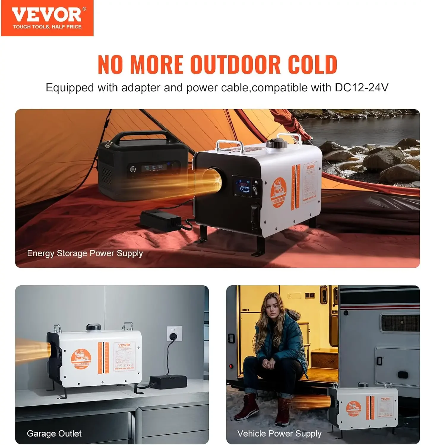 8KW Diesel Heater, 12V/24V All in One Diesel Air Heater, with Bluetooth APP Control, Remote Control and Display Screen, CO Alarm