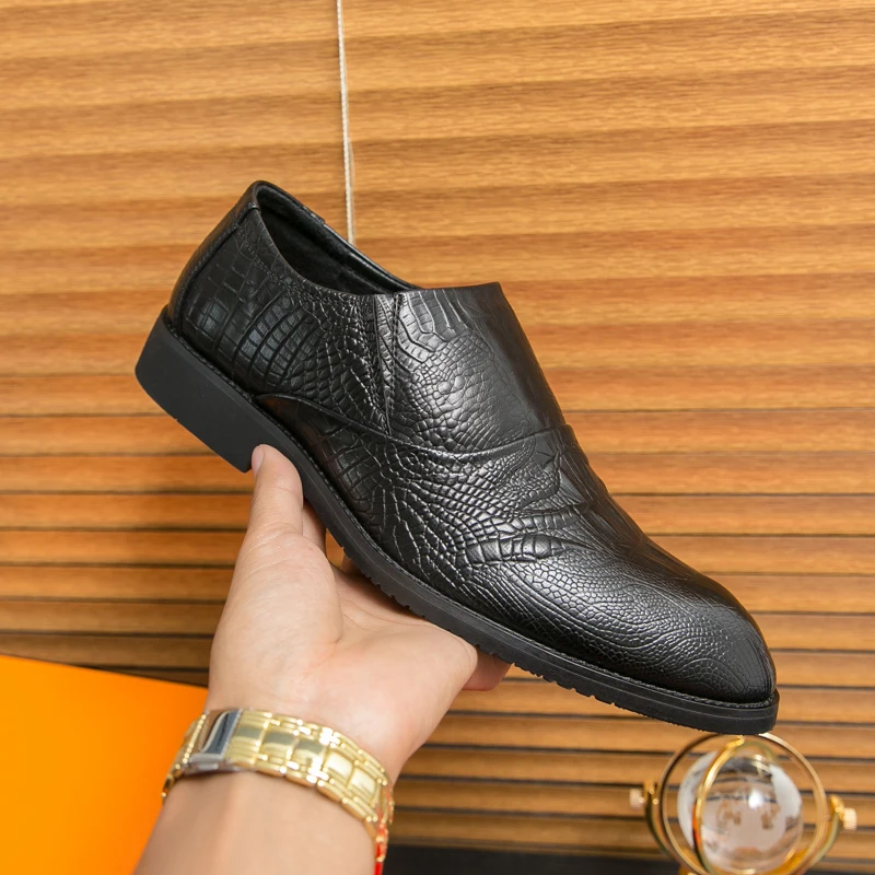 

Shoes, leather shoes, men's Velcro, round head, breathable, business, casual, formal, cowhide, middle-aged and elderly, dad's sh