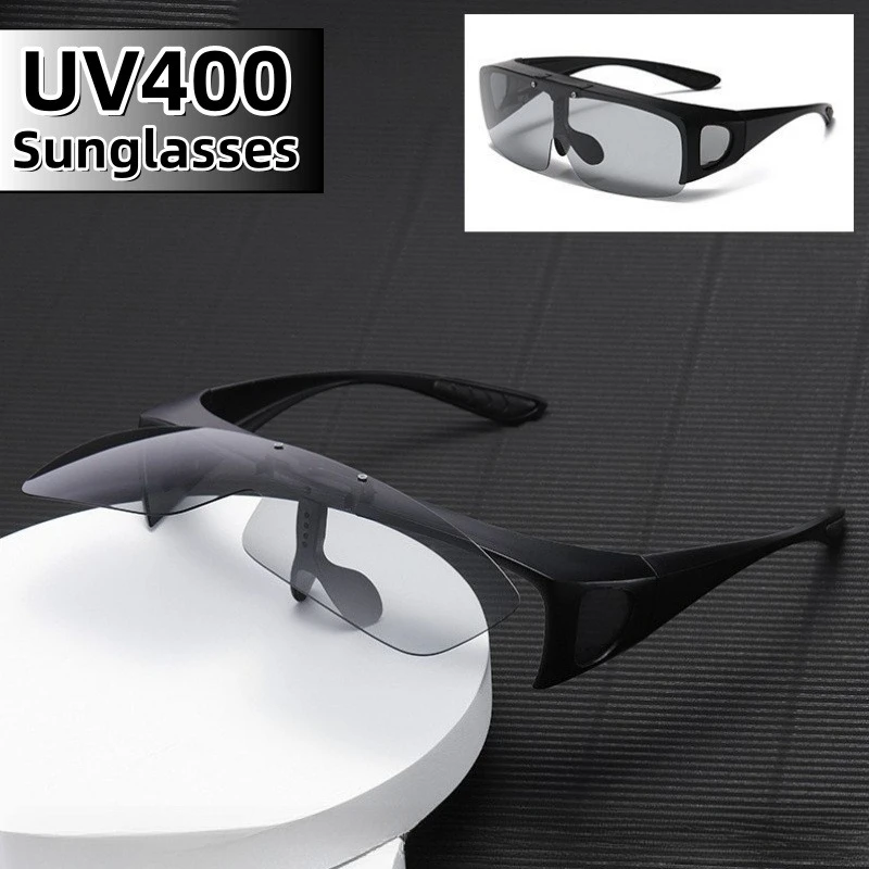 

Men's Outdoor Bicycle Sunglasses UV Resistant Can Be Flipped Up and Down for Quick Switching To Fit Various Frames UV400 Glasses