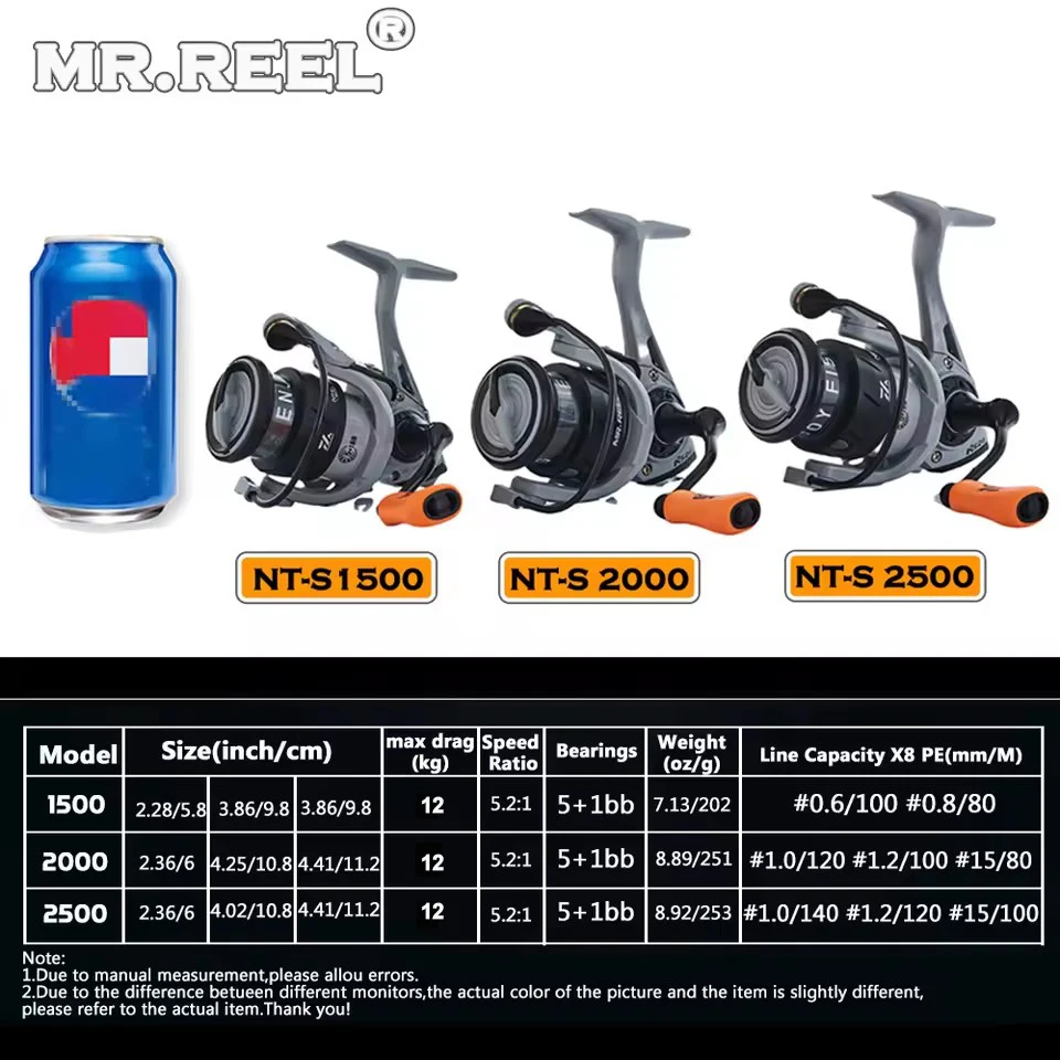 MR.REEL Brand,Spinning Fishing Reel,Shallow Alloy Line Spool,CNC Metal Arm,Bold Bail,Bold Drag Adjustment,Suit For Casting Reel