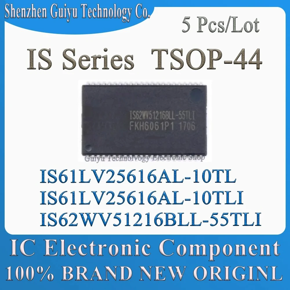 

5 Pcs/Lot IS61LV25616AL-10TL IS61LV25616AL IS61LV25616AL-10TLI IS62WV51216BLL-55TLI IS62WV51216BLL IS62WV51216 TSOP-44 IC Chip