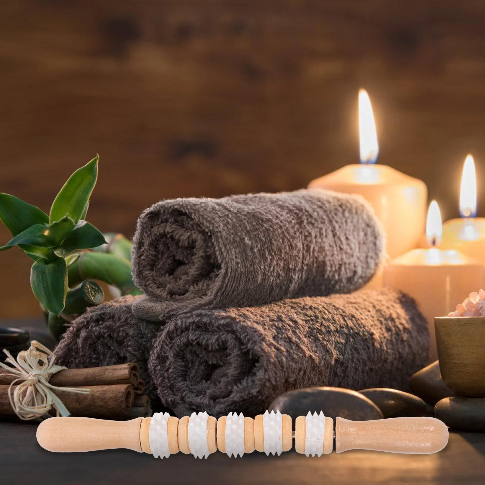 

3Pcs Wooden Massage Roller Deep Tissue Muscle Relaxation Tool for Back Neck Shoulders Legs Portable Handheld Massager