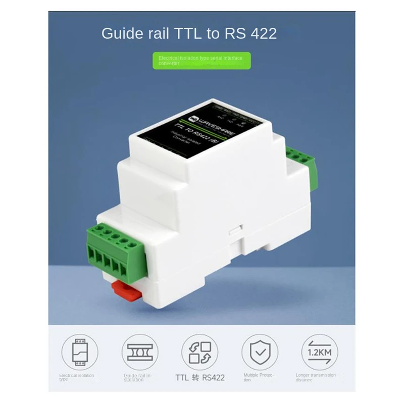 

Waveshare промышленный направляющий модуль TTL в RS422, Электрический изолированный преобразователь последовательного порта TTL в RS422 с изоляцией