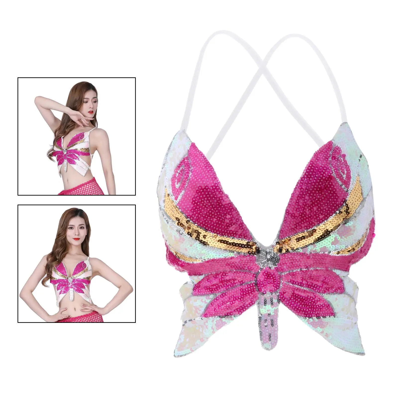 Người Phụ Nữ La Tinh Múa Bụng Halter Bra Top Nữ Nữ Gợi Cảm Kim Sa Lấp Lánh Vũ Ngực Bụng Vũ Trang Phục Dây Cao Cấp