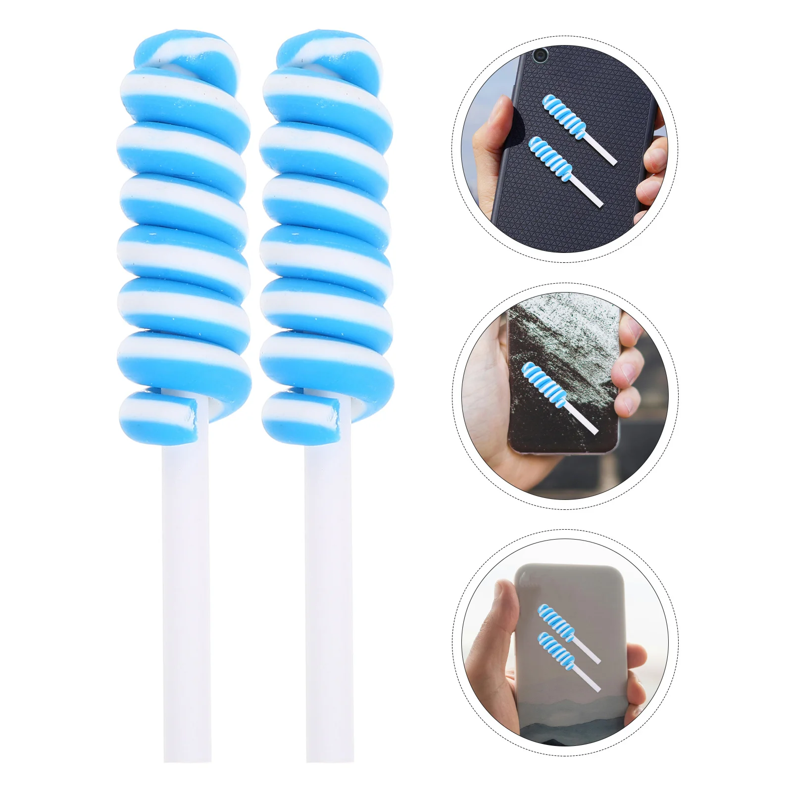 

20Pcs Lollipop Phone Shell Accessories Miniature DIY Decoration for Hairpins Mobiles and Gift Embellishments Lake Blue