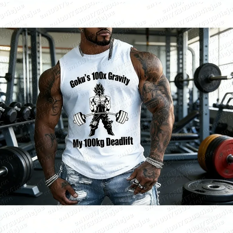 

Мужская свободная летняя майка с принтом Dragon Ball Anime Goku, спортивная повседневная одежда, модный комфортный жилет 2026