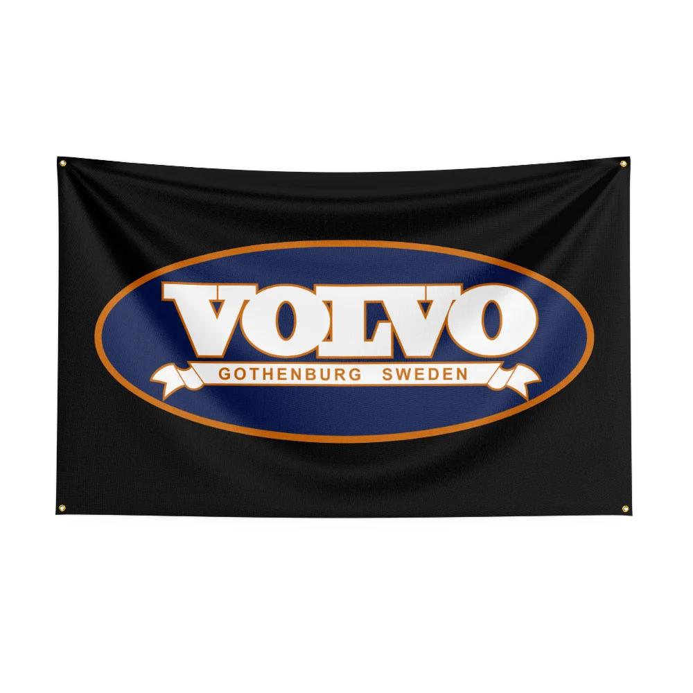 90*150CM V-VOLVOs Car Flag Polyester Digital Printing Banner for Garage Wall Art Indoor Decoration With Brass Grommets