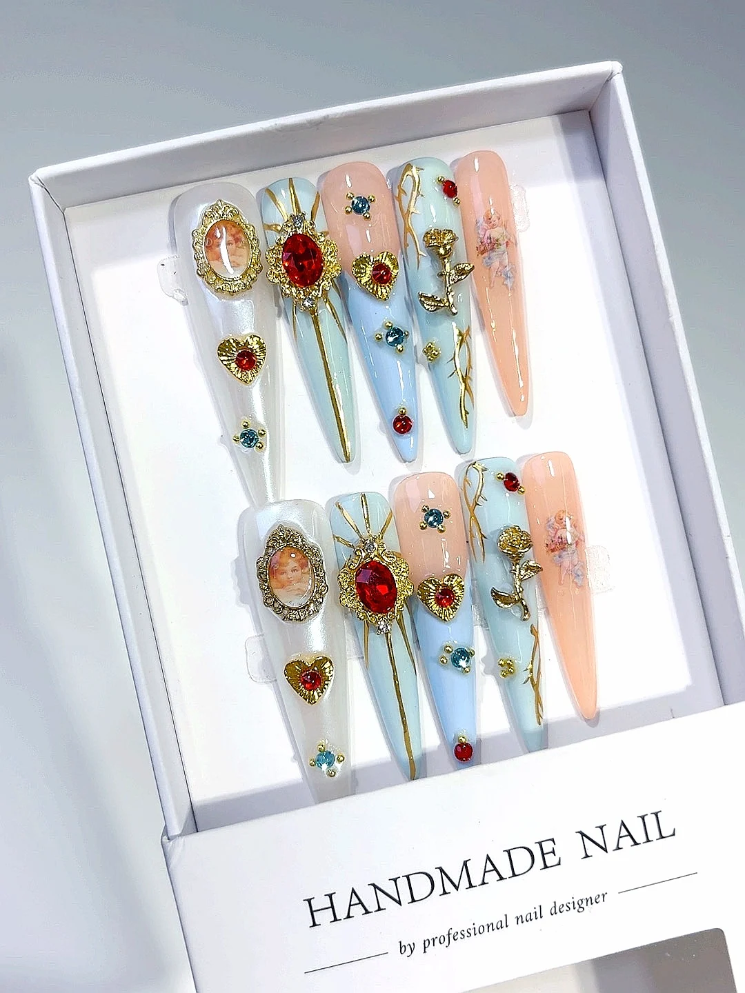 

Высококачественный модный дизайн ногтей высокого класса с кристаллами и бриллиантами 5 см (M081)