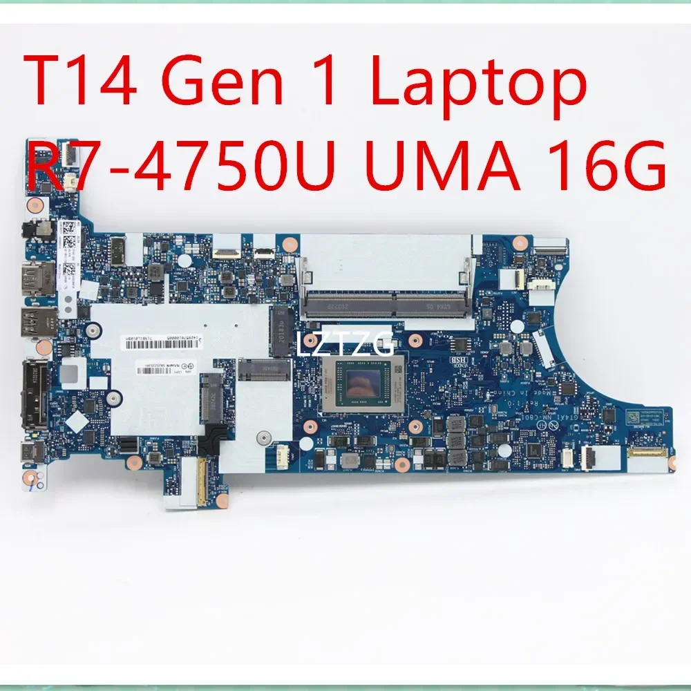 Motherboard For Lenovo ThinkPad T14 Gen 1 Laptop Mainboard R7-4750U UMA 16G 5B20Z25391