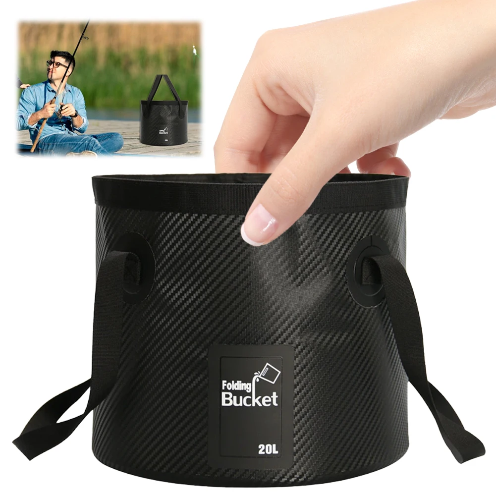 

20L Portable Bucket Waterproof Fishing Folding Bucket Multifunction Collapsible Bucket Lightweight for Travel Fishing Boating