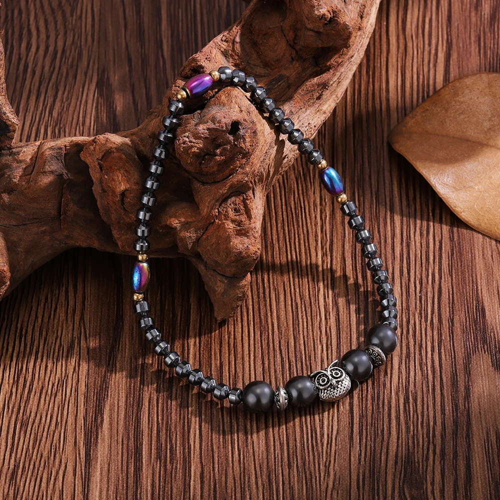 Weight Loss Magnet Anklets for Women Men Owl Animals Stone Magnetic Therapy Bracelets Anklet Pain Relief Slimming Health Jewelry