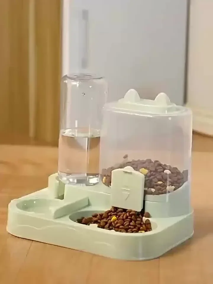 2-in-1-Futter- und Wasserspender für Haustiere mit Schwerkraftfunktion, großer Kapazität, auslaufsicherer Futterschale, leicht zu reinigen, mit Haarfilter für Katzen und kleine Hunde. – Detail 10