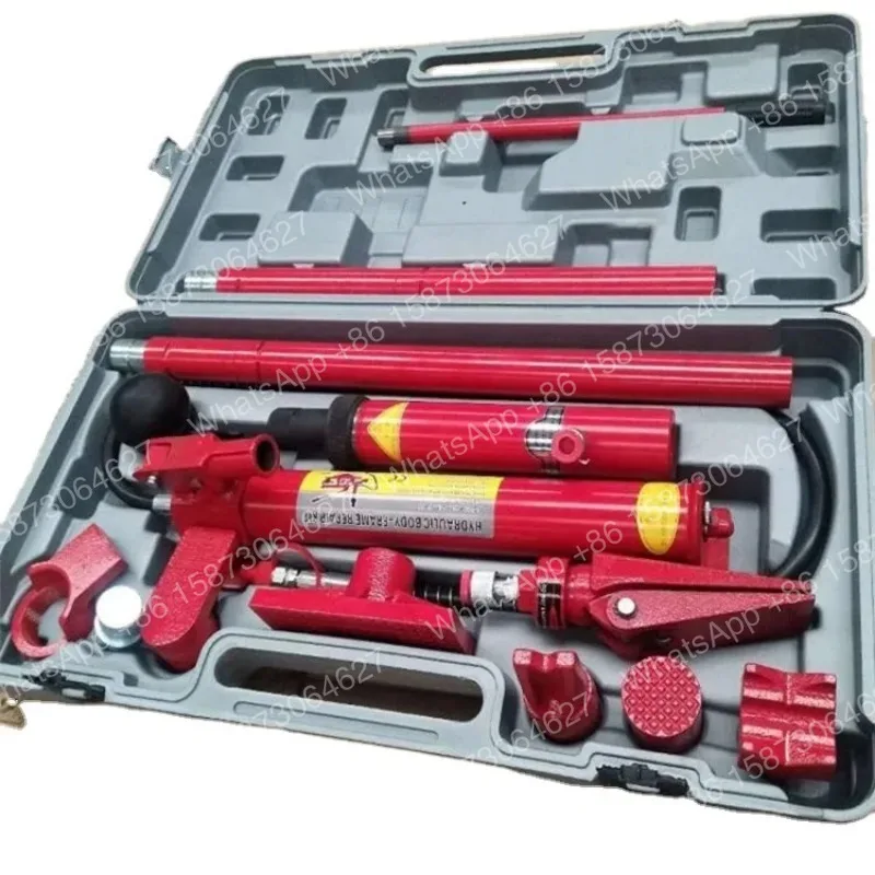 Kit Hidráulico Porta Power de 10 Toneladas para Reparo Automotivo Pesado com Extrator de Chassi para Remoção de Amassados em Carros