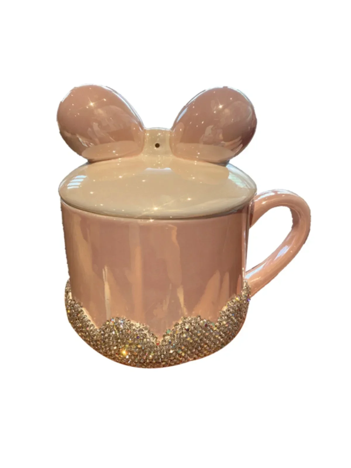 

Cute Mug Good-looking Diamond-Embedded Coffee Cup with Lid Home Office Juice Glass Water Cup