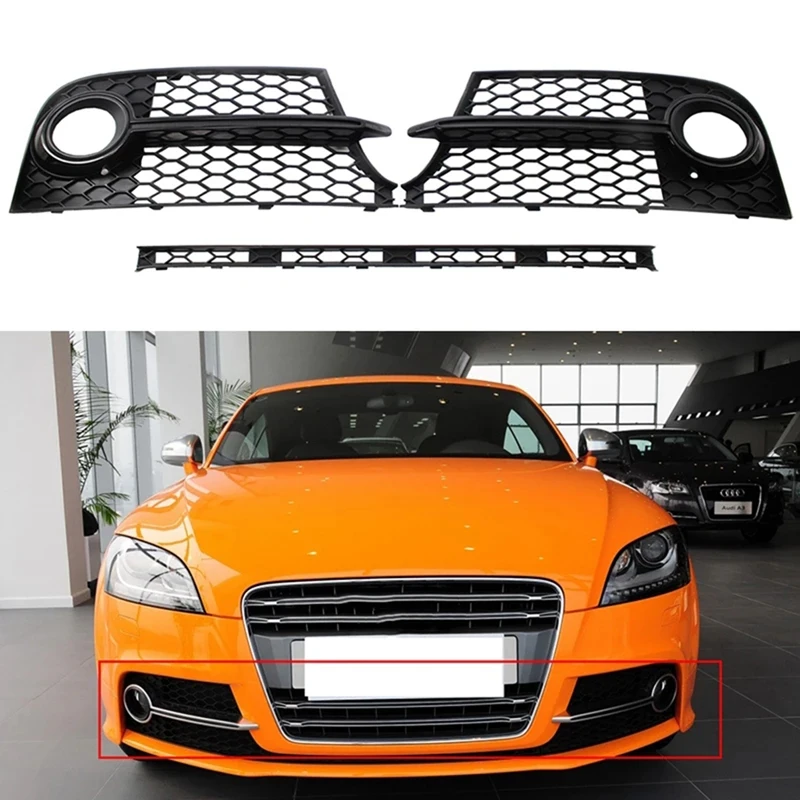 

Gloss Black Left+Right Frame Fog Lamp Grille Fog Lamp Shade Fog Light Grills For TTS 2011-2014