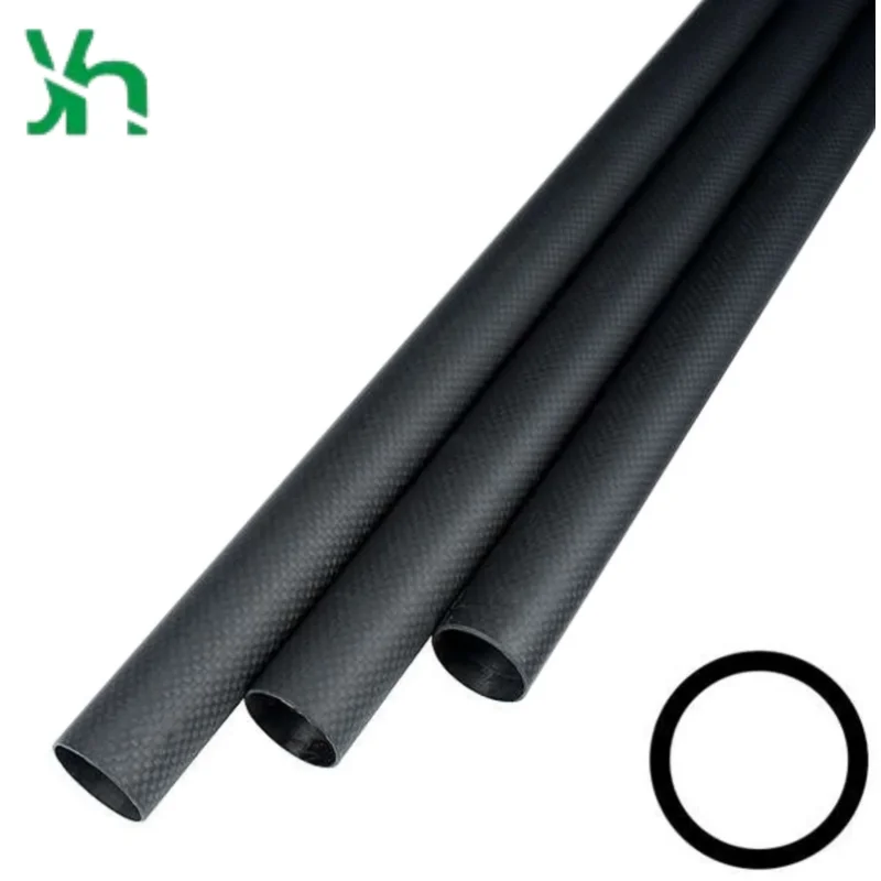 OEM/ODM قابل للتخصيص حجم المحاصيل 3K حك/سطح غير لامع عادي ، يستخدم لتطبيقات الطائرات بدون طيار ، أنابيب ألياف الكربون الدقيقة #5