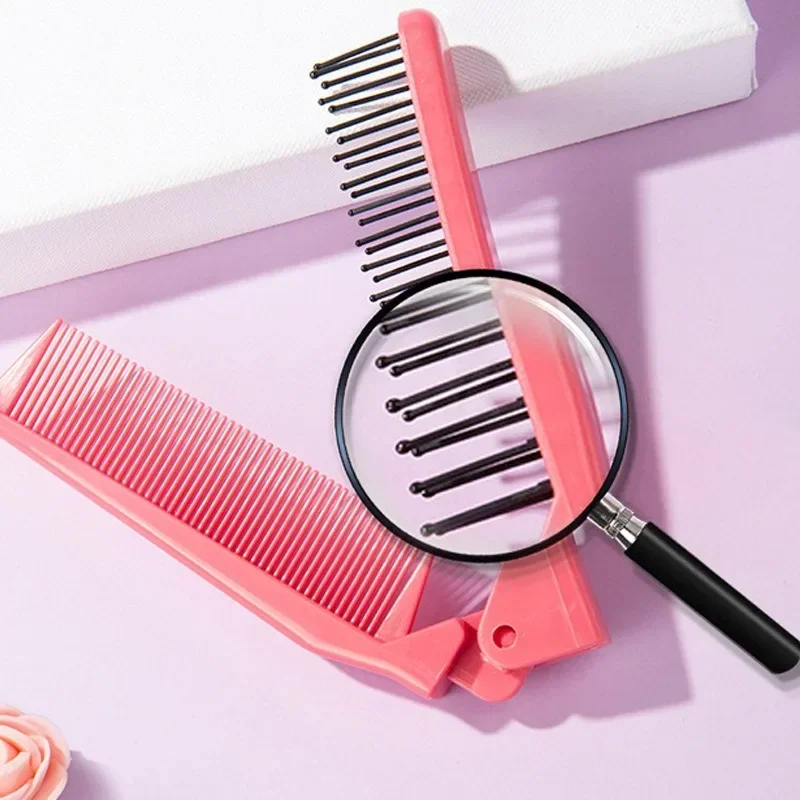 Wanmei Travel Portable Folding Dual Use Comb Wholesale Folding Hair Care Portable Comb Makeup Comb Straight Curly Hair Dual Use