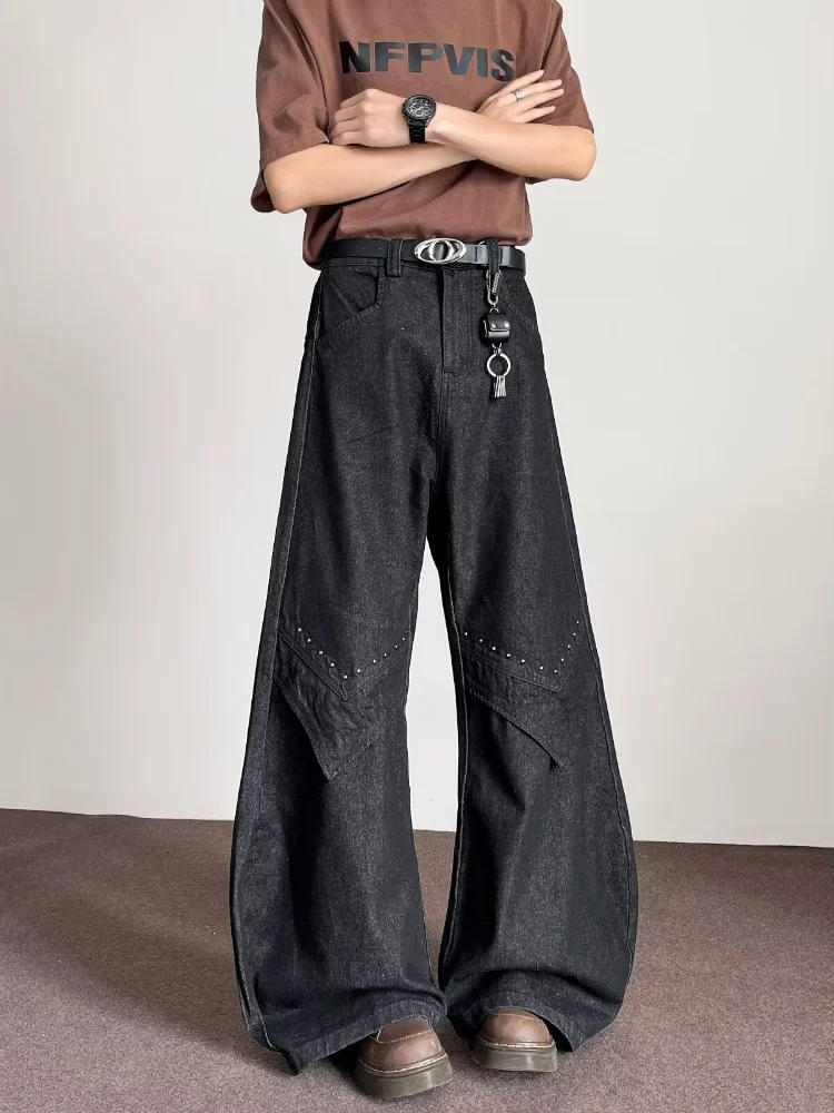 2025, japanische Y2K-Mode, gewaschen, schwarz, Baggy, gestapelte Jeans, Hosen für Herren, Kleidung, weites Bein, Gothic, lange Hosen, Pantalones Hombre – Detail 8