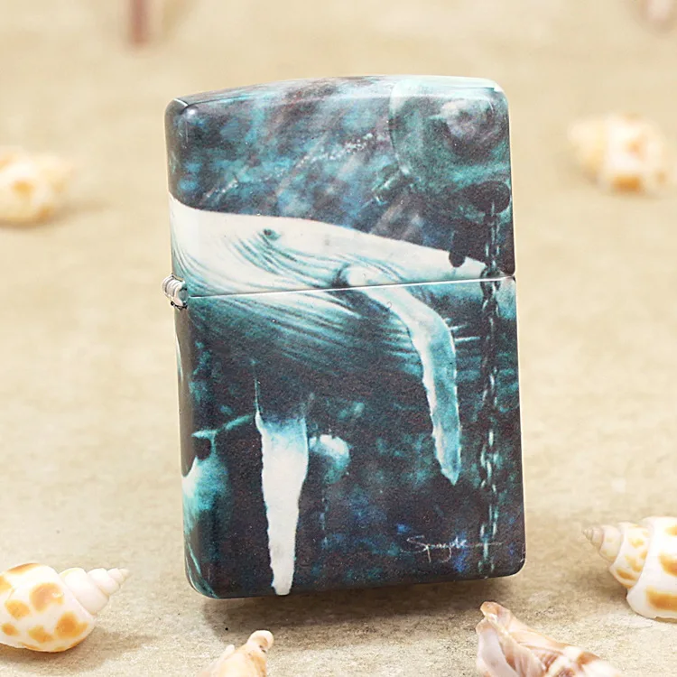 

Genuine Zippo Colored Whale oil lighter copper windproof cigarette Kerosene lighters Gift with anti-counterfeiting code