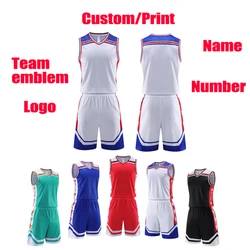 Basketball jersey custom Basketball training suit Logo printing Personalise Adult and Kids clothes Sports vest Sets Large size