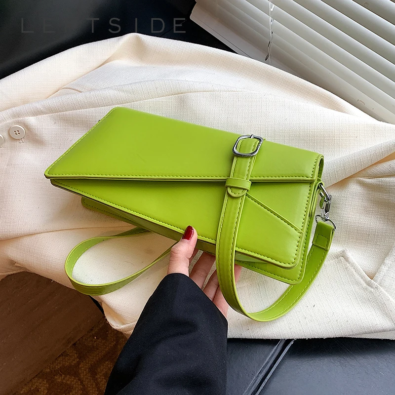 

LEFTSIDE Cute Small Green Flap Crossbody Bags for Women 2025 New Summer Trend Fashion Shoulder Bag Females Handbags and Purses
