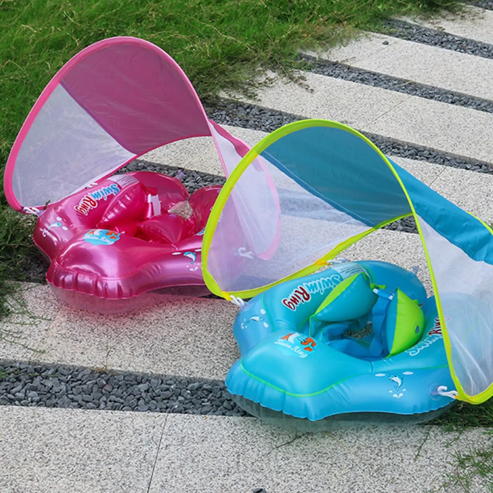 Baby Float Adjustable Safety Seat Safety Seat Inflatable Toy Game Anti Slip For Toddler 3-36 Months Kids Water Beach Girl Summer