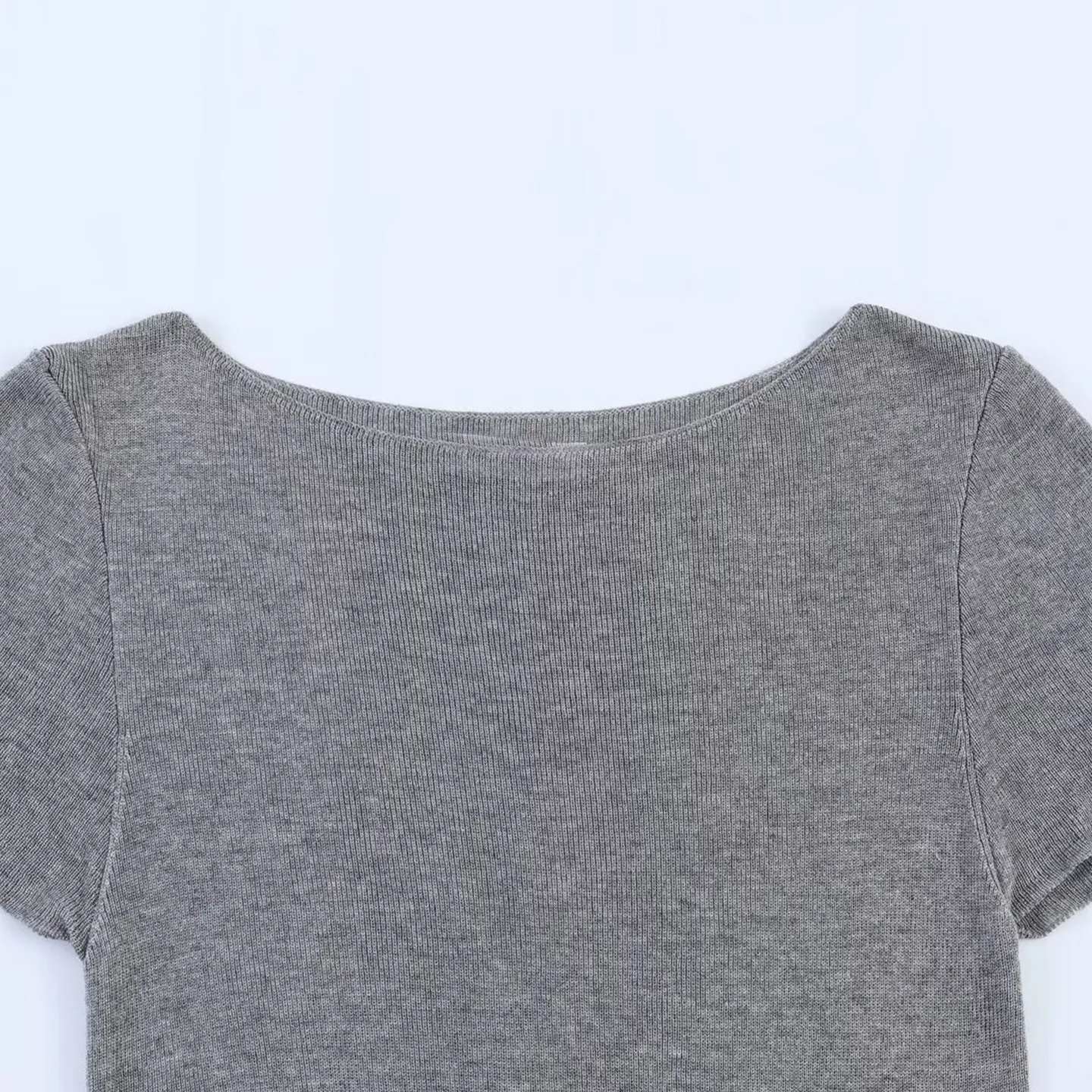 2026 Autumn New Women's Short Fit Knitwear Folded Versatile Personality  T-shirt ZADATA Standard Edition Other Material 100%
