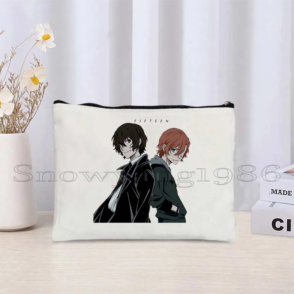 

Аниме Bungou Stray Dogs милый мультфильм Chuuya Nakahara Osamu Dazai холст косметичка для макияжа губная помада сумка на молнии пенал