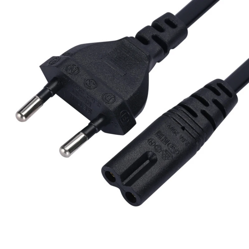 Cabo de alimentação da ue, cabo de extensão de 2 pinos c7 figura 8 euro cabo de alimentação para samsung lg sony tv monitor fonte de alimentação ps3 xbox carregador