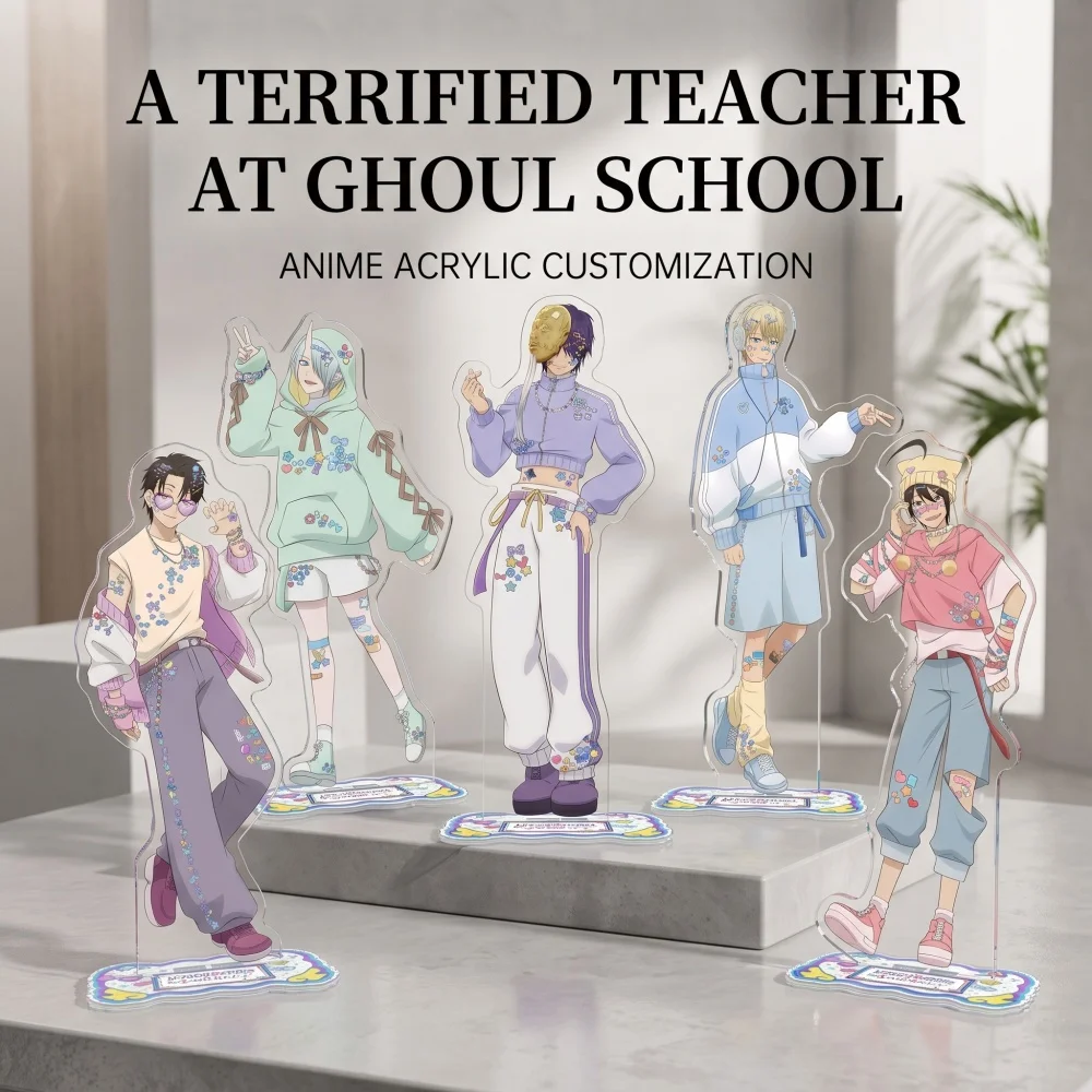 A Terrified Teacher At Ghoul School Acrylic Stand Keychain Haruaki Abe Mikoto Sano Koutarou Hijita Anime Custom Pattern
