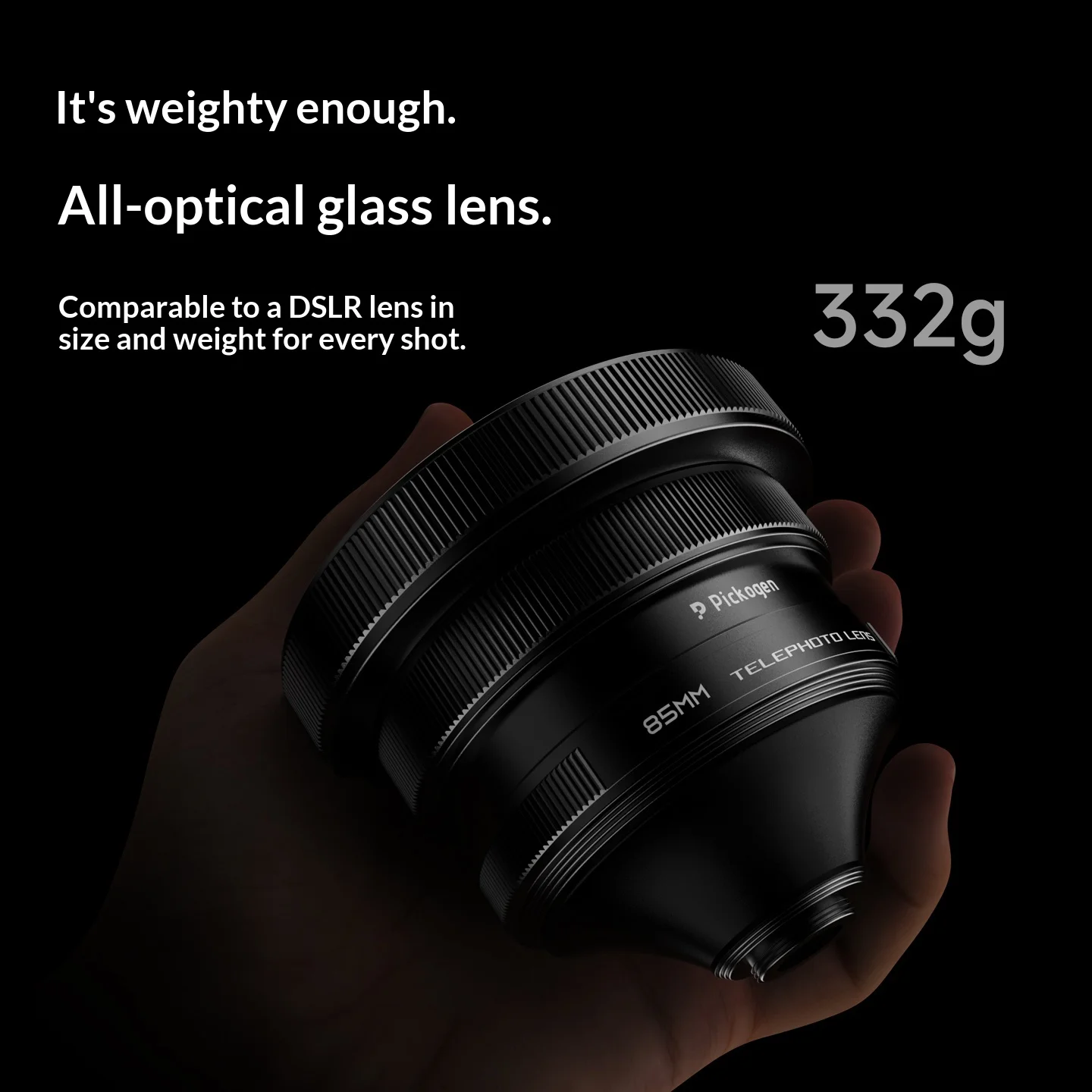 PICKOGEN 85mm 망원폰 렌즈 전문 인물 사진 배경 보케 효과 2.2X 배율 아이폰용