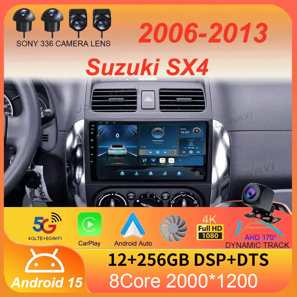 

For Suzuki SX4 2006-2013 Fiat Sedici 2005-2014 Android 15 Carplay Car Radio Navigation Multimedia Video Player Audio 2din Stereo