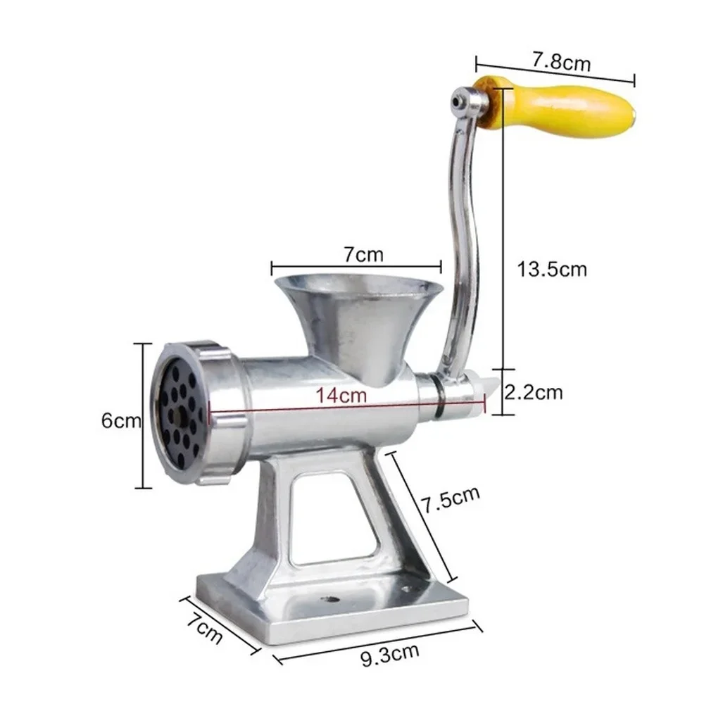 Aluminium Alloy Hand Operate Manual Meat Grinder Sausage Beef Mincer Crank & Tabletop Clamp Kitchen Home Tool