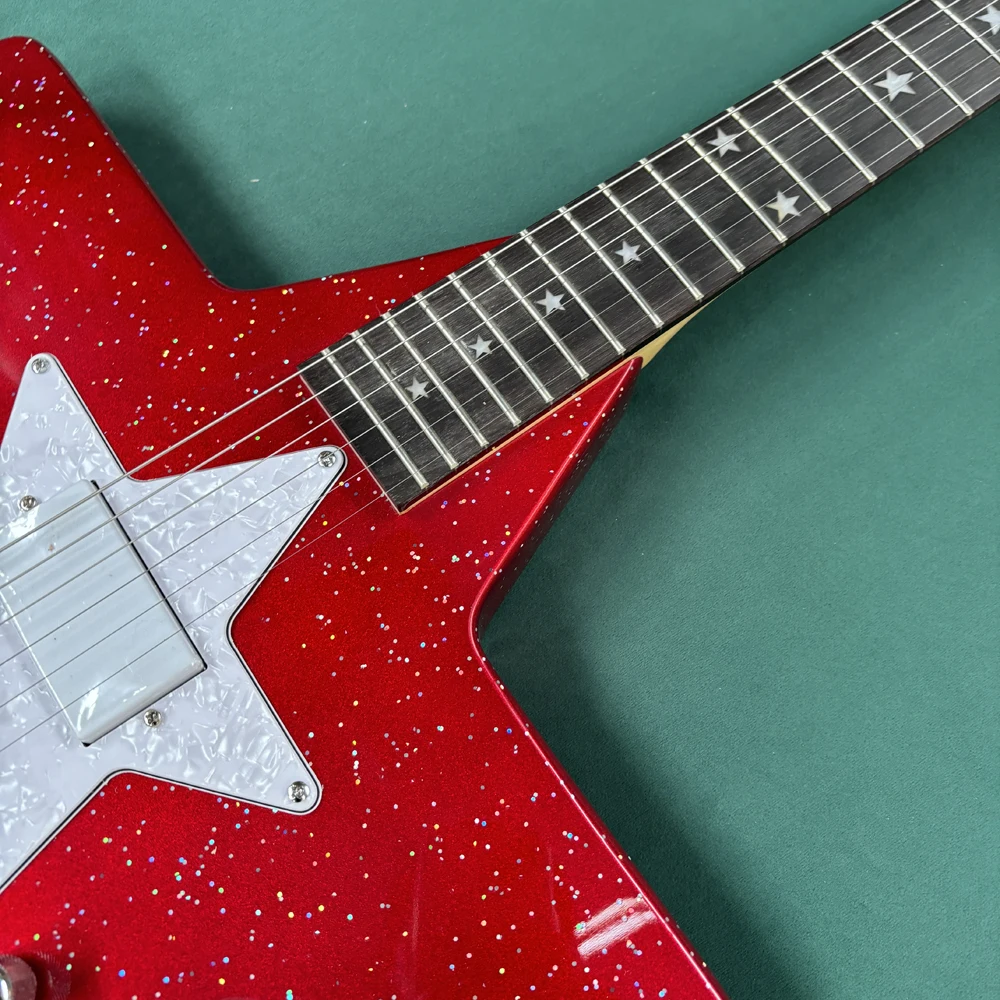Star Electric Guitar high-quality hardware, comfortable neck, balanced tone, smooth frets, stable tuning,