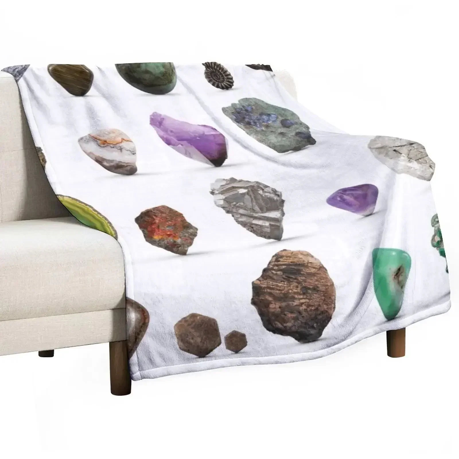 

New Gemstones, Rocks, Minerals and Crystals Throw Blanket Summer Beddings Giant Sofa Cute Plaid Sofas Blankets