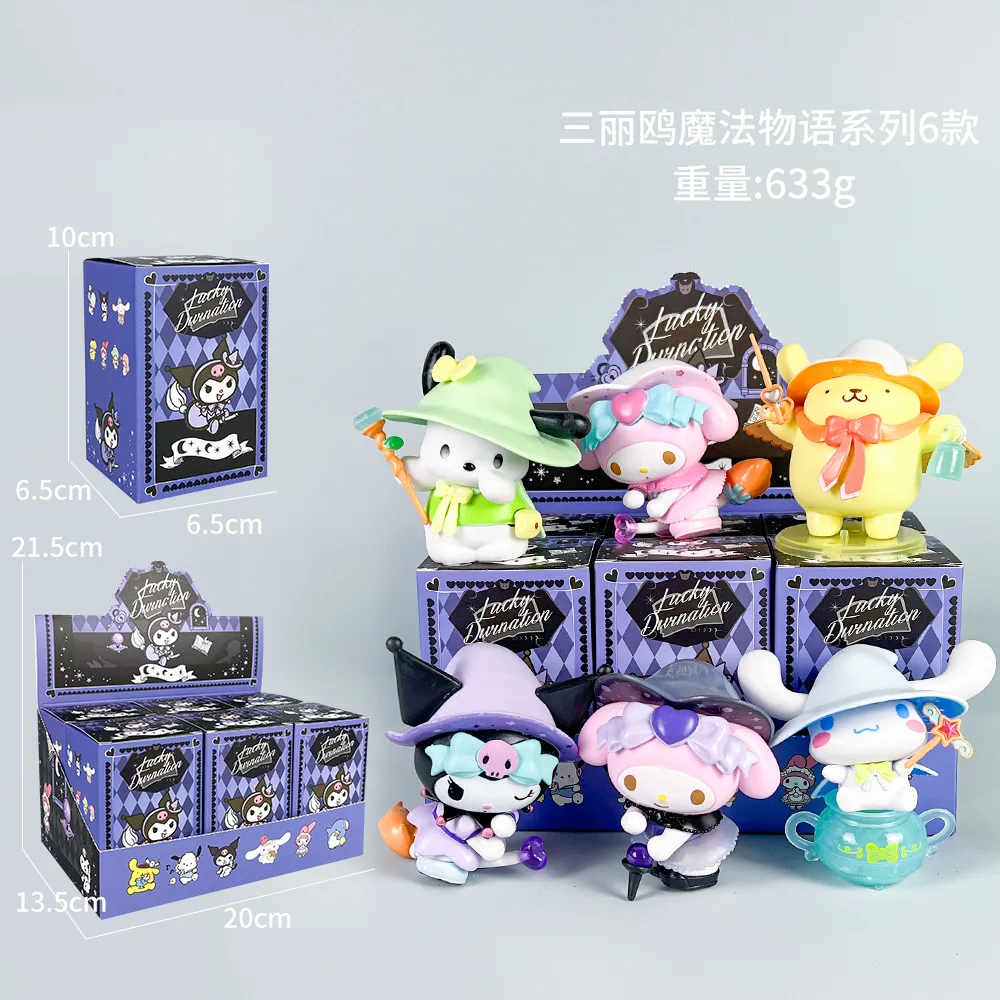 Sanrio Blossom and Wagashi Series Caja ciega Linda Kuromi Cinnamoroll Melody Pocahcco Pompompurin Figura de acción Bolsa sorpresa