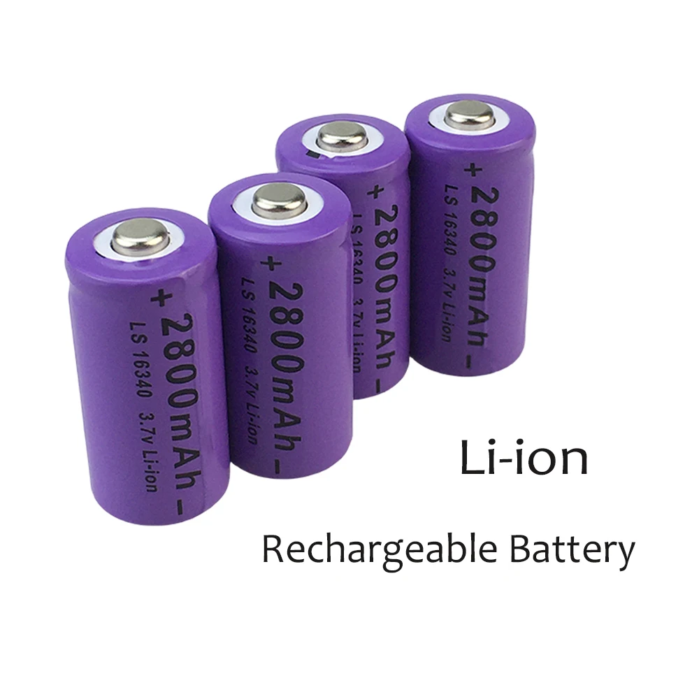 Batterie lithium-ion aste pour caméra de sécurité, CR123A, RCR 2024, ICR 123, 16340 mAh, 2800 V, nouveau, 3.7