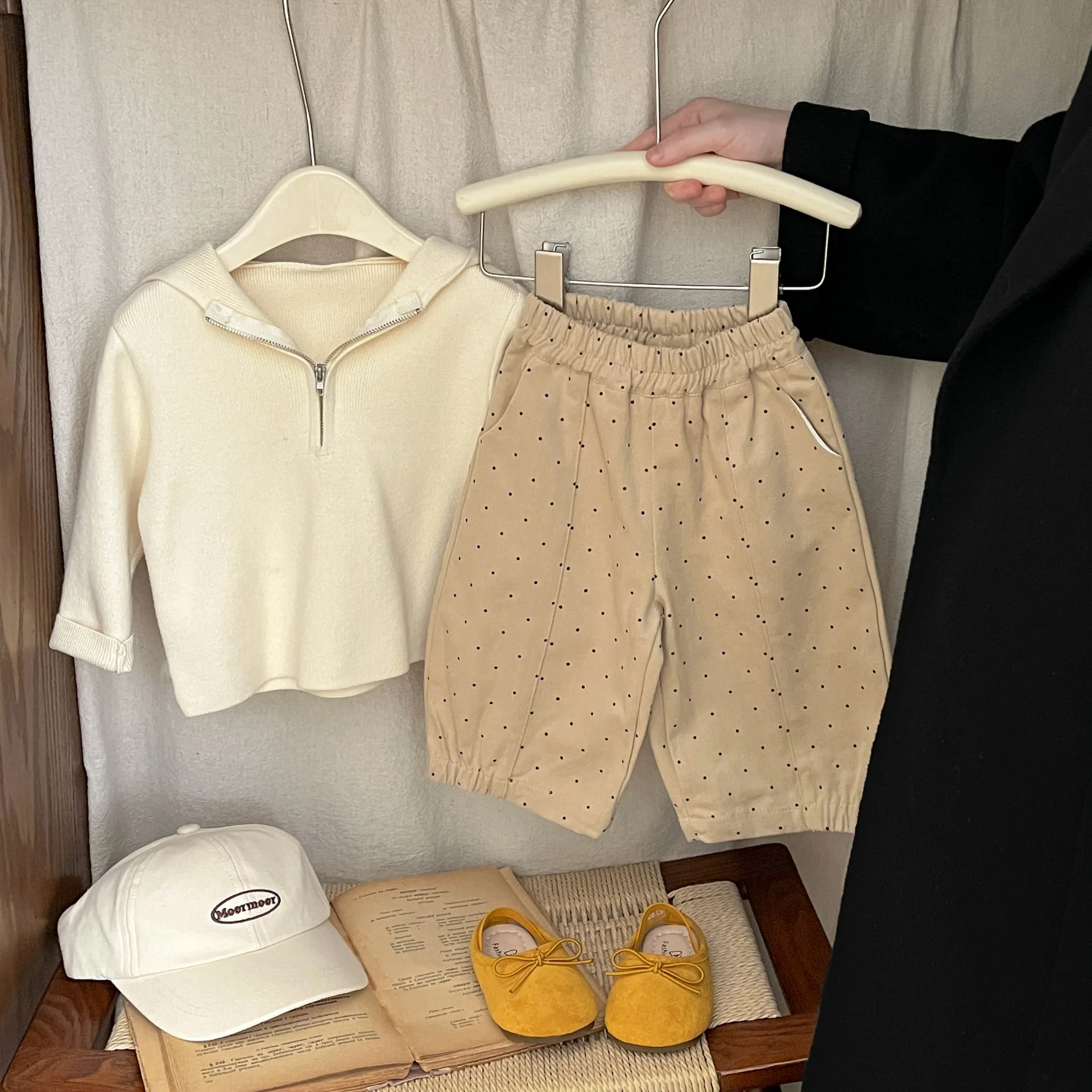 

Toddler Girls Pant New Autumn Loose Polka Dots Kids Baby Girls Trouser Korean Casual Elastic Waist Children 1-3Y Girls Pant